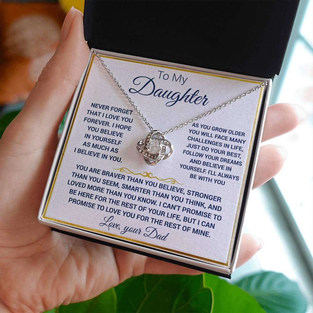 To my Daughter Love Knot Necklace VIP